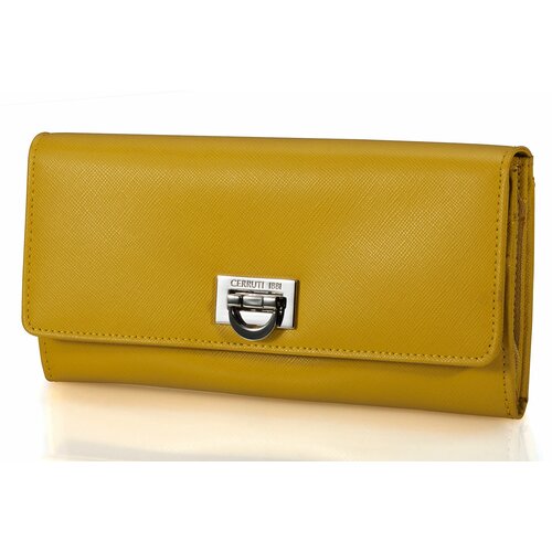 Кошелек CERRUTI 1881 Pocket Dream Yellow, 10х19 см, кожа.