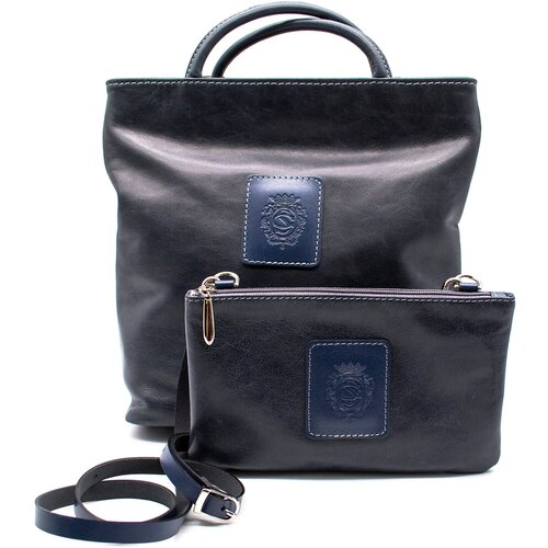 Комплект сумок  клатч , натуральная кожа, синий