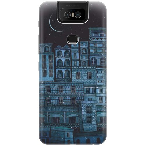 фото Re:pa накладка transparent для asus zenfone 6 zs630kl с принтом "ночь над городом"