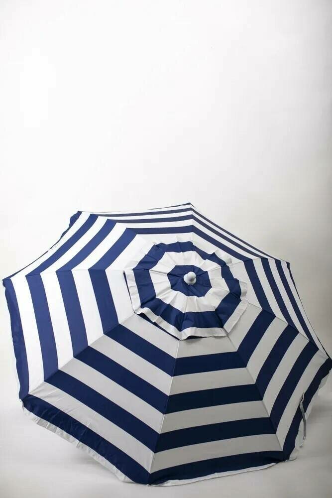 Зонт пляжный, солнцезащитный 2.0 м , 8 спиц метал бел. ткань-оксфорд с серебром внутри. С клапаном и наклоном. - фотография № 4