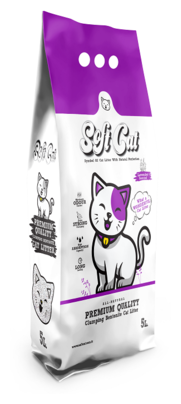 SOFT CAT Наполнитель комкующийся с ароматом лаванды