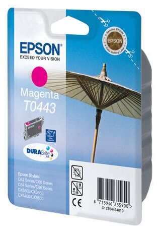 Картридж Epson C13T04434010, 420 стр, пурпурный, блистер