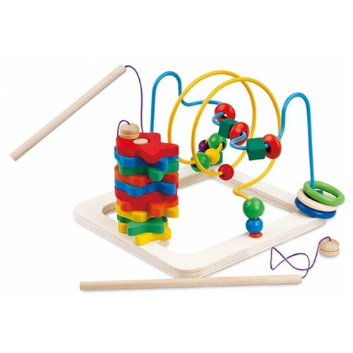 Развивающая игрушка Mapacha 2 в 1 рыбалка и лабиринт, 10 дет., разноцветный