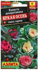 Семена цветов Капуста декоративная "Яркая осень", смесь, О, 0,1 г