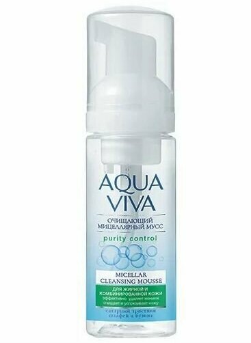 ROMAX Мицеллярный Мусс Очищающий для жирной и комбинированной кожи Aqua Viva, 150мл