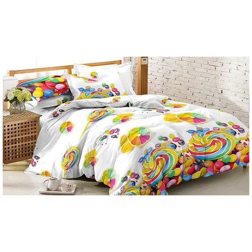 Комплект постельного белья Amore Mio Candy, 1.5-спальное, микрофибра, разноцветный