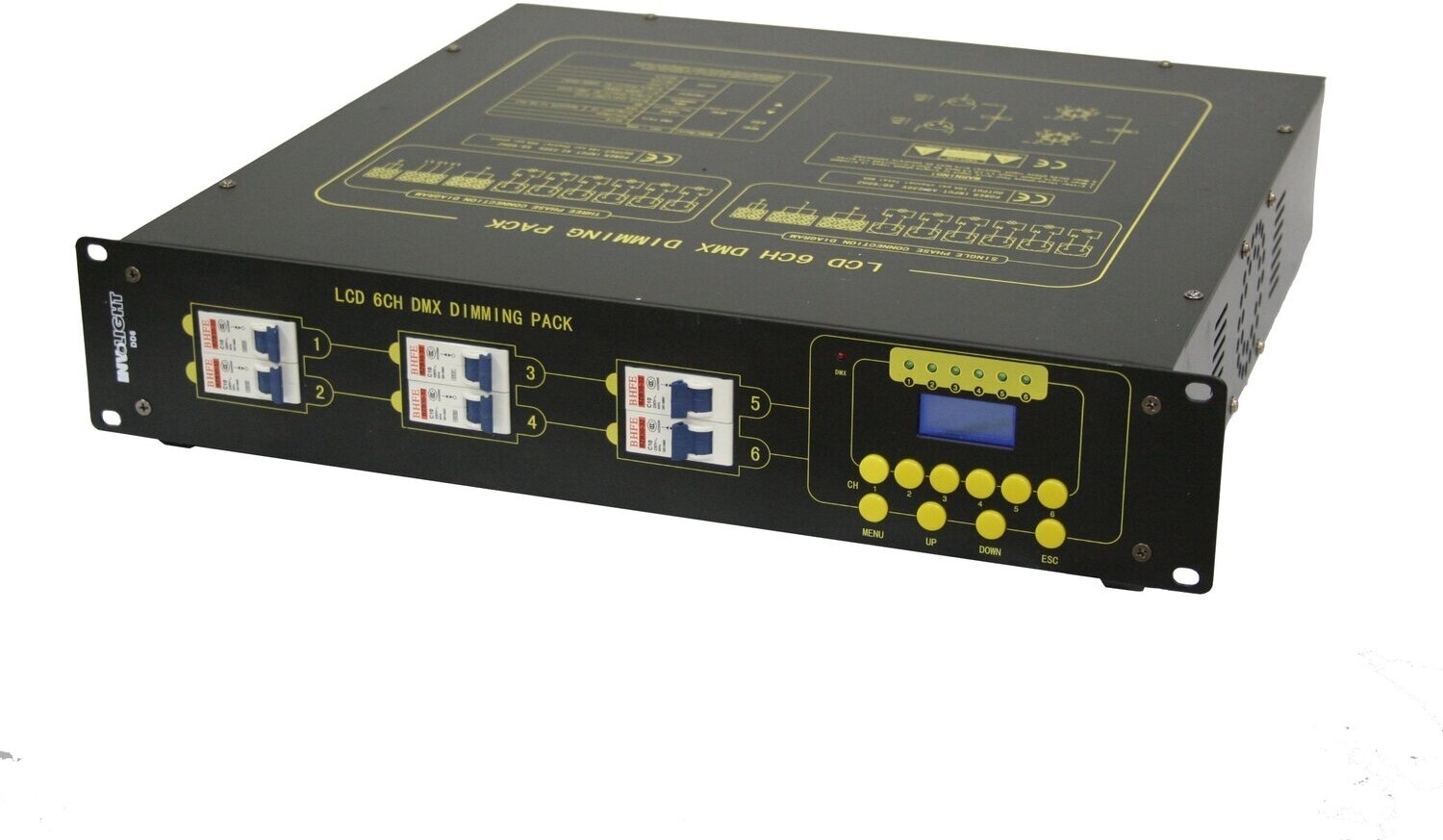 Involight DD6 диммер, 6 каналов, 2,2 кВт на канал, дроссели, DMX-512, аналоговое 0-10 В