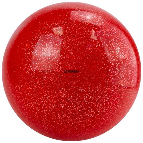 фото Мяч для художественной гимнастики torres, арт. agp-19-04, диаметр 19 см, пвх, красный с блестками