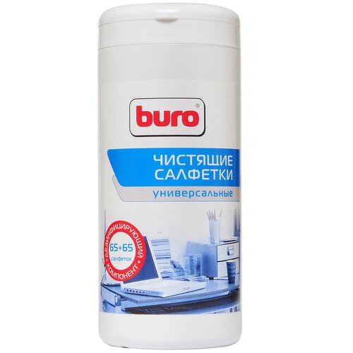 Buro BU-Tmix влажные салфетки+сухие салфетки 130 шт. для оргтехники, белый набор buro bu s mf набор 100 мл белый
