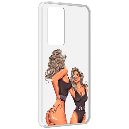 Чехол MyPads девушка-в-купальнике-черном женский для Realme GT Master Explorer Edition задняя-панель-накладка-бампер