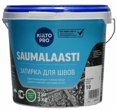 Затирка цементная для швов Kiilto Saumalaasti №10 цвет белый, 3 кг