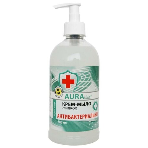 Aura clean крем-мыло жидкое Антибактериальное без аромата, 500 мл aura clean крем мыло жидкое антибактериальное 500 мл