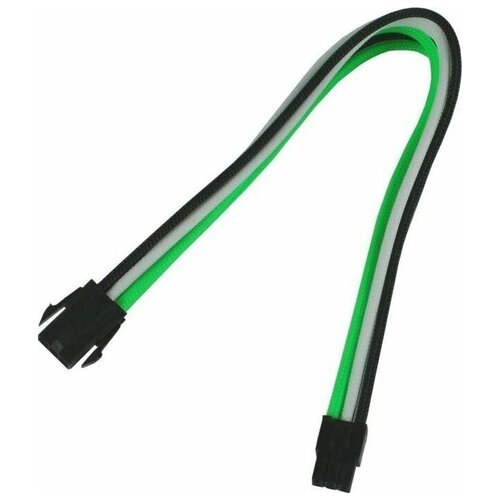 Аксессуар Удлинитель Nanoxia 6-pin PCI-E 30cm Green-White-Black NX6PV3EGWS удлинитель nanoxia 6 pin pci e 30см зеленый белый черный nx6pv3egws