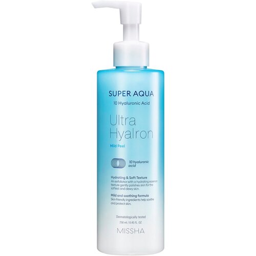 Мягкий гель-скатка MISSHA Super Aqua Ultra Hyalron пилинг с кислотами, 250 мл