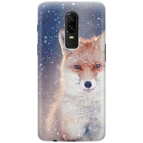 фото Cиликоновый чехол на oneplus 6 / ванплюс 6 с принтом "лисица в снегопад" gosso