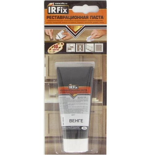 Шпатлевка - реставрационная паста для дерева мебельная, туба 55 гр. венге IRFix в блистере