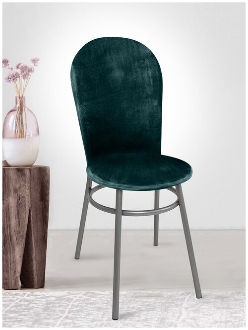 Чехол на венский стул Бруклин с круглым сиденьем темно-зеленый