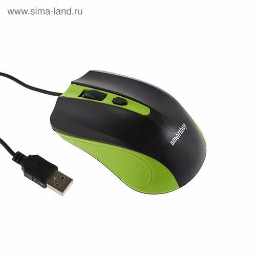 Мышь Smartbuy ONE 352 проводная оптическая 1600 dpi USB зелёно-чёрная 52300₽