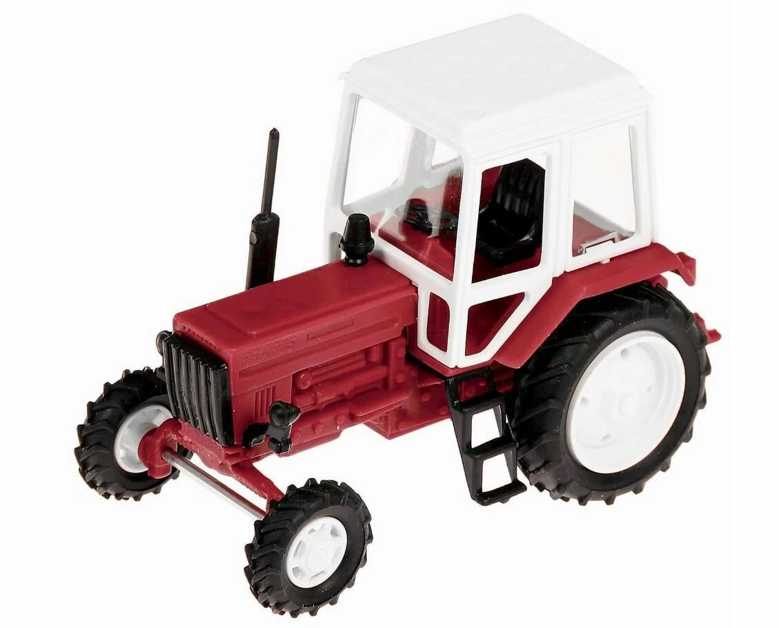 Трактор МТЗ-82 Арт 412 (пластмасса, красный) с прицепом с/х борт СарАвто 1:43 160008