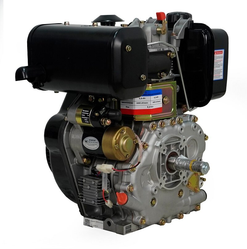 Двигатель дизельный Lifan Diesel 186FD D25 6A (9.2л.с., 418куб. см, вал 25мм, ручной и электрический старт катушка 6А) - фотография № 4
