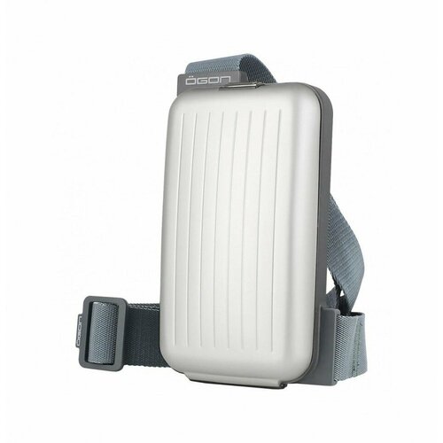 Сумка  слинг OGON PB silver, фактура гладкая, серебряный