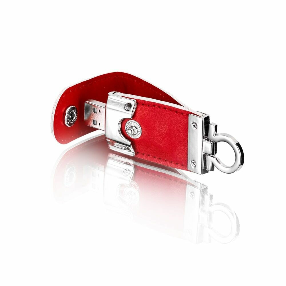 Кожаная флешка Banyan 32 ГБ, красная, USB 3.0, арт. F20 30шт