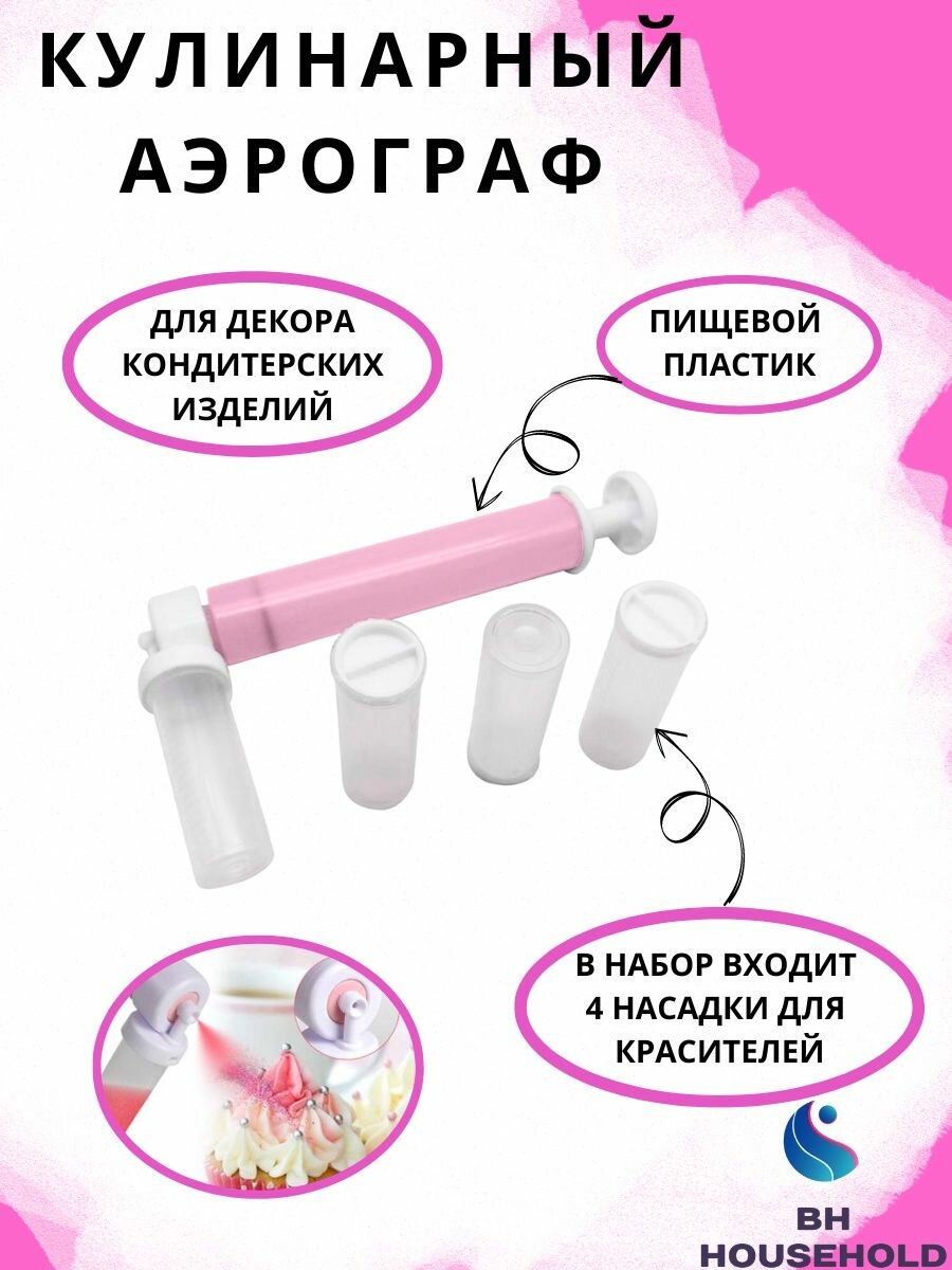 Трафареты для тортов BH HOUSEHOLD розовый