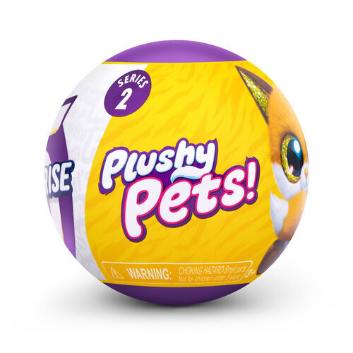 Игровой набор шар-сюрприз ZURU 5 SURPRISE Plushy Pets, Плюшевый питомец Серия 2, игрушки для девочек, 77488