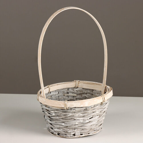 SUI Корзина плетеная D17x105хH33см серый бамбук 725₽