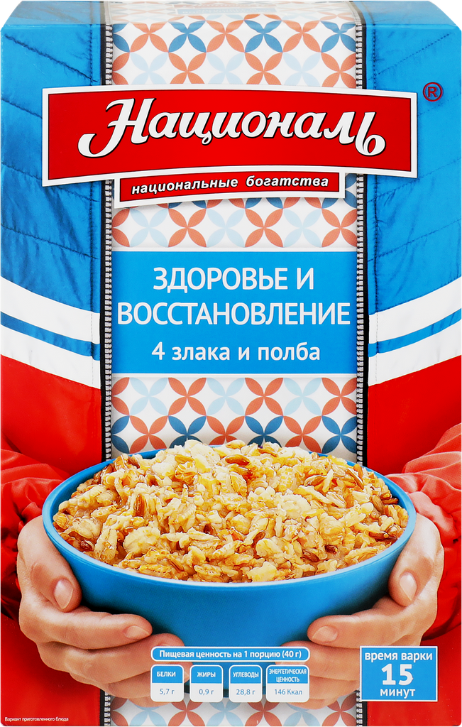 Хлопья злаковые националь Здоровье и восстановление, с полбой, 6х40г