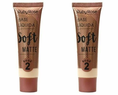 RUBY ROSE Тональная основа Soft Matte, Bege 2, 2 шт