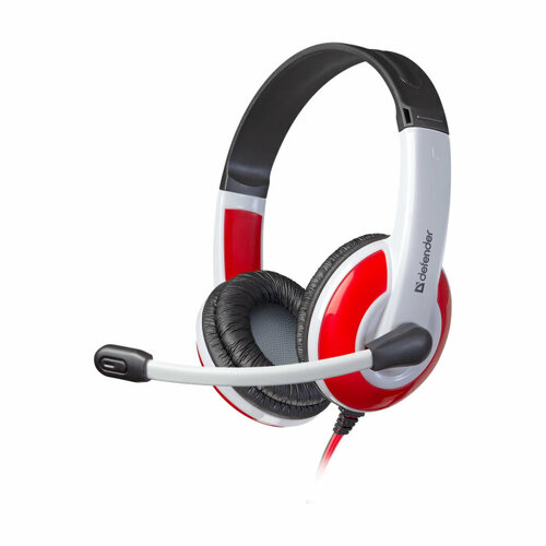 Игровая гарнитура Defender Warhead G-120 красный белый кабель 2 м DEFENDER 640985 190000₽