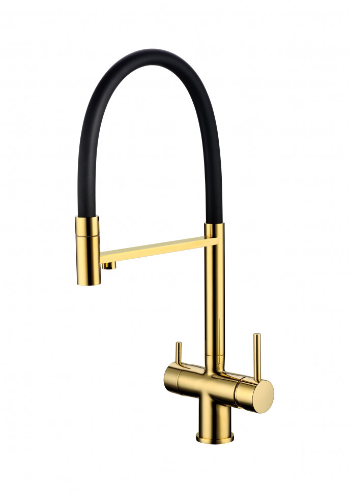 Смесители для кухни с подключением под фильтр Grocenberg GB4099GO золото глянец