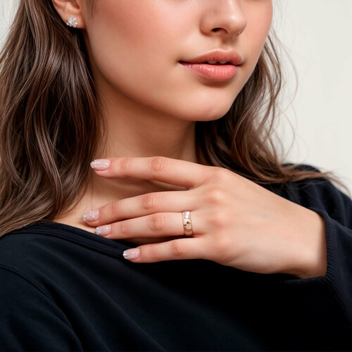 Кольцо обручальное ZOLOTO.GOLD, красное золото, 585 проба, размер 15