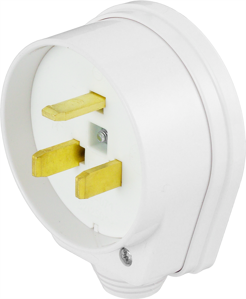 Вилка с заземлением В32-071 220 В цвет белый