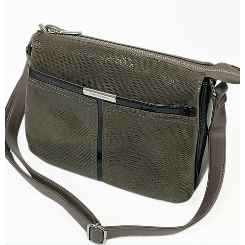 Сумка мессенджер Baliviya, фактура гладкая, серый