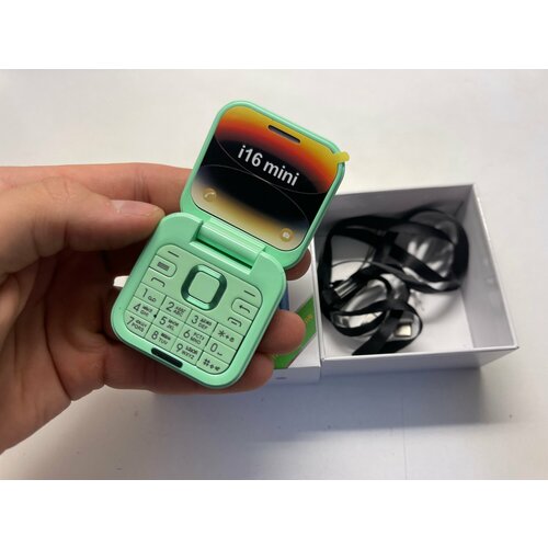 Кнопочная раскладушка i16 PRO MINI 2сим 500mAh зеленый 220000₽