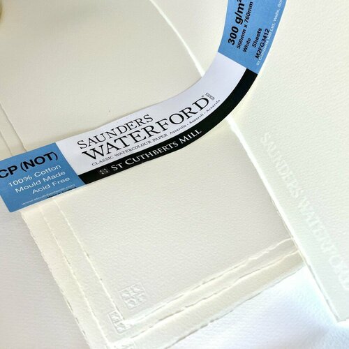Акварельная бумага 5 листов 56х76см, 300гр/м2, C, P, Saunders Waterford, White, артикул 5123000102CB-05