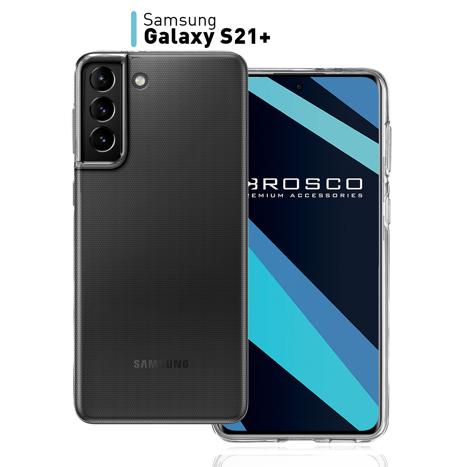 Силиконовый чехол Rosco на Samsung Galaxy S21+ (Самсунг Галакси С21+), прозрачный