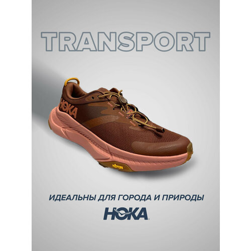 фото Кроссовки hoka transport, полнота b (us)/ на среднюю стопу, размер us9.5b/uk8/eu42/jpn26.5, бордовый