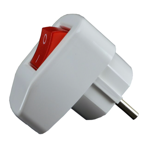 Вилка угловая с з/к с выключателем