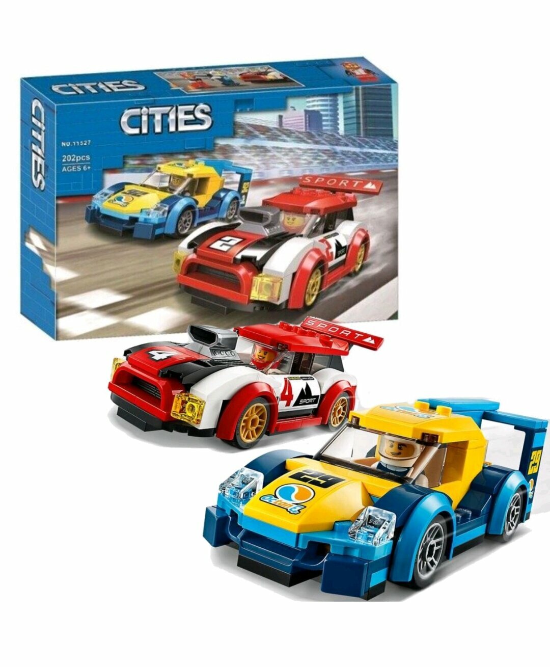 Конструктор/ Cities/ Город/ Гоночные автомобили/ 202 детали/ 11527/ ребенку