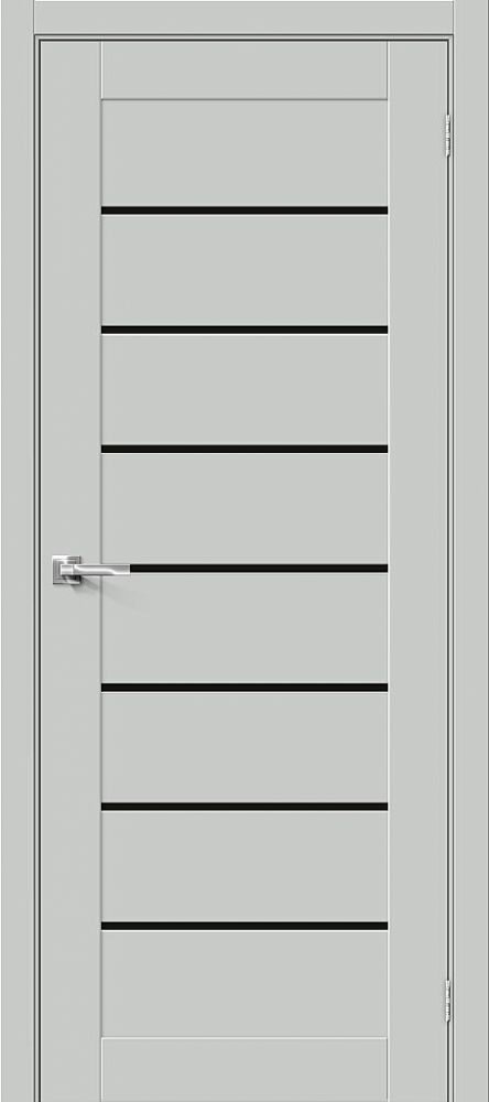 Межкомнатная Дверь ПЭТ Bravo Браво-22 Black Shine Grey Silk 900x2000мм (Полотно 1шт ) / Браво.