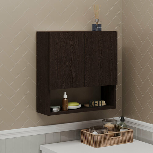 Шкаф распашной навесной КЕО ШКН-120 венге ВхШхГ 50х50х169 см кухонный шкаф в прихожую в спальню в ванную 500х166х500 мм 2809₽