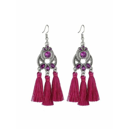 фото Серьги, фиолетовый, серебряный be self true jewel