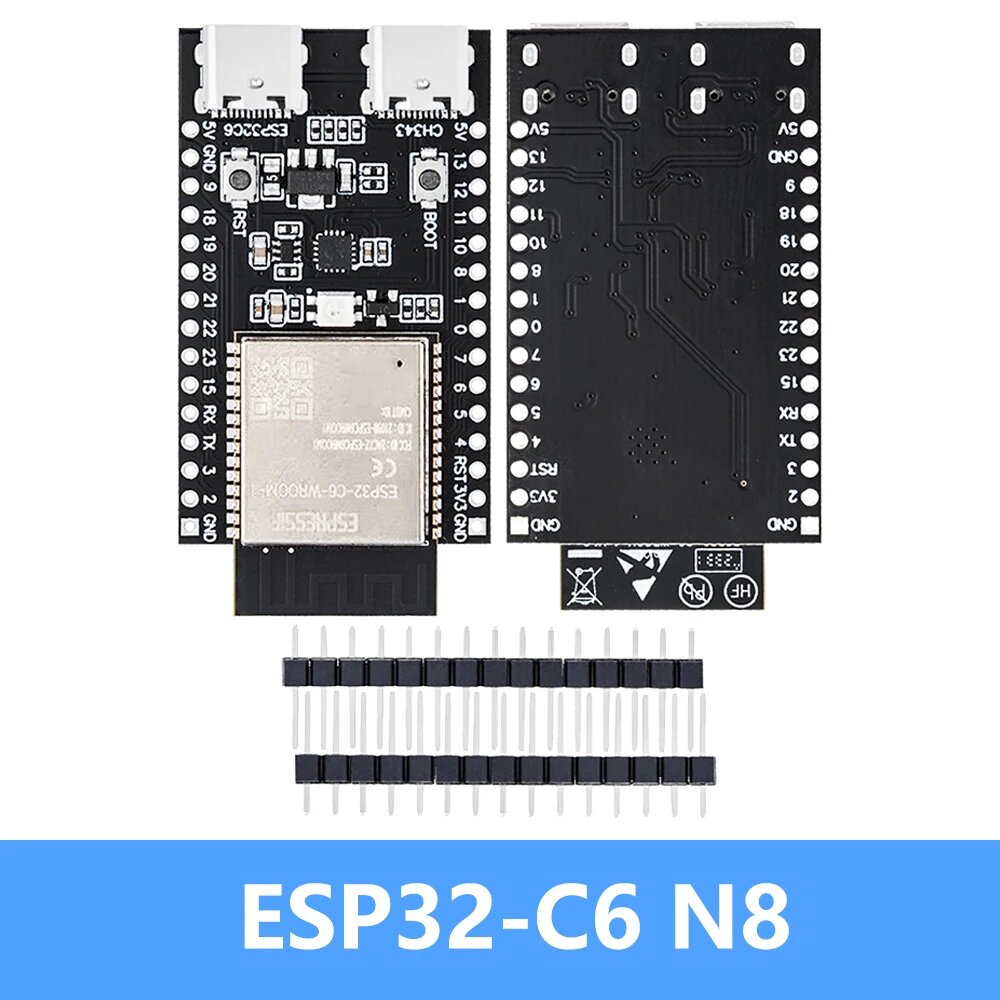 ESP32 / ESP32-C6 WiFi + Bluetooth Интернет вещей Двойная плата разработки Type-C Основная плата ESP32-C6-DevKit C N16R8, ESP32-C6 N8