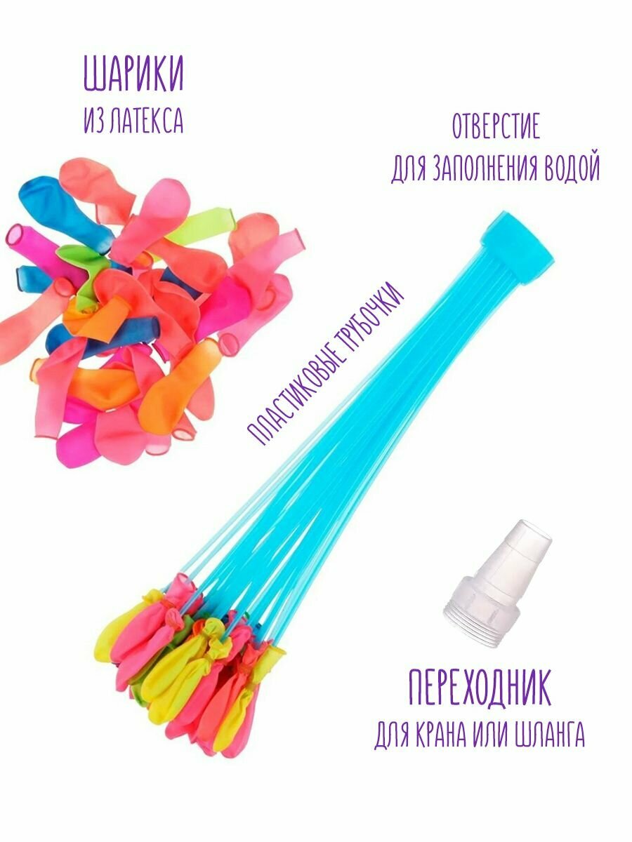 Водные бомбочки набор, водяные надувные шарики — фото 1