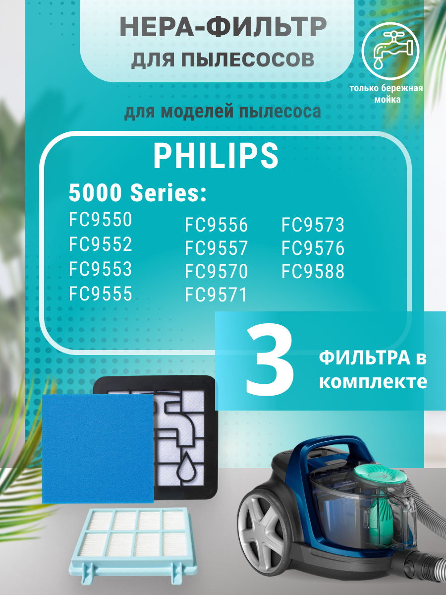 Фильтр PRO для пылесосов Philips FC9570 (Philips Series 5000 PowerPro Active)