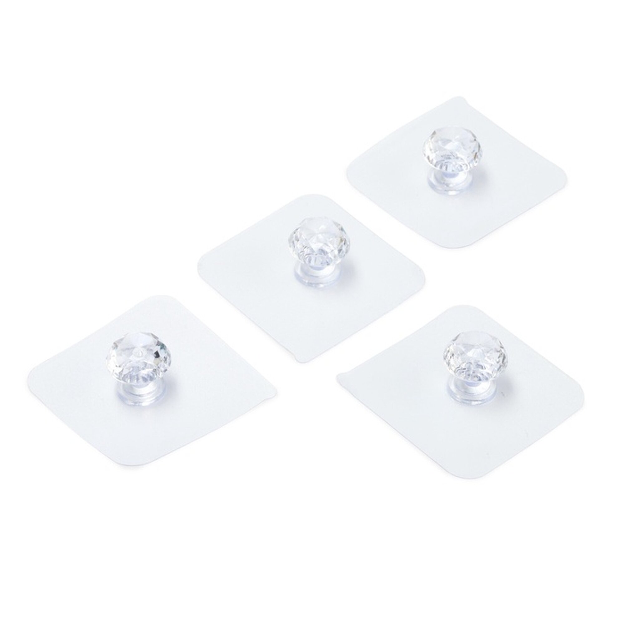 Ручка кнопка с клейкой поверхностью тундра прозрачный набор 4 шт.