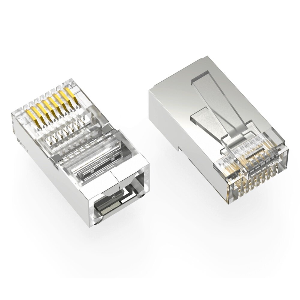 Коннекторы RJ45, для витой пары, 8P8C, cat.6, FTP, экранированные, 30 шт, ABS-пластик